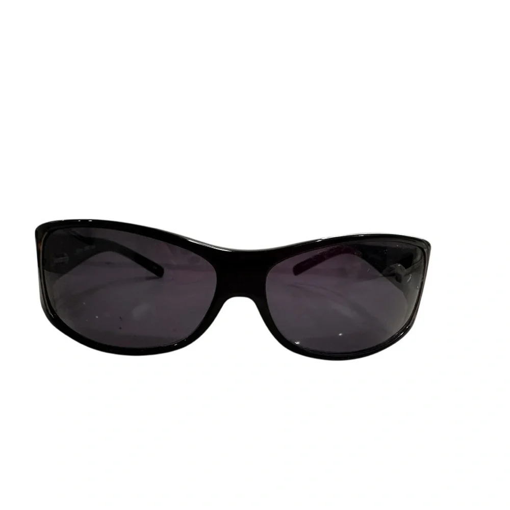 BCBGMAXAZRIA Minx Sunglasses Black w/ Leopard Print Grey UV400 Blocking Lenses